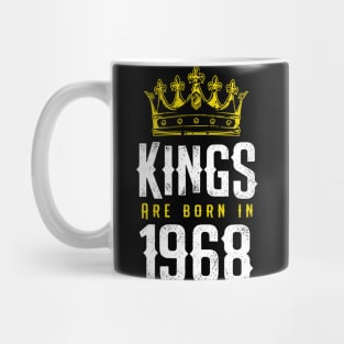 kings are born 1968 birthday quote crown king birthday party gift Mug